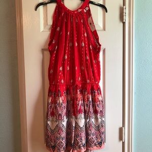 New York & Company Red Romper Size Small